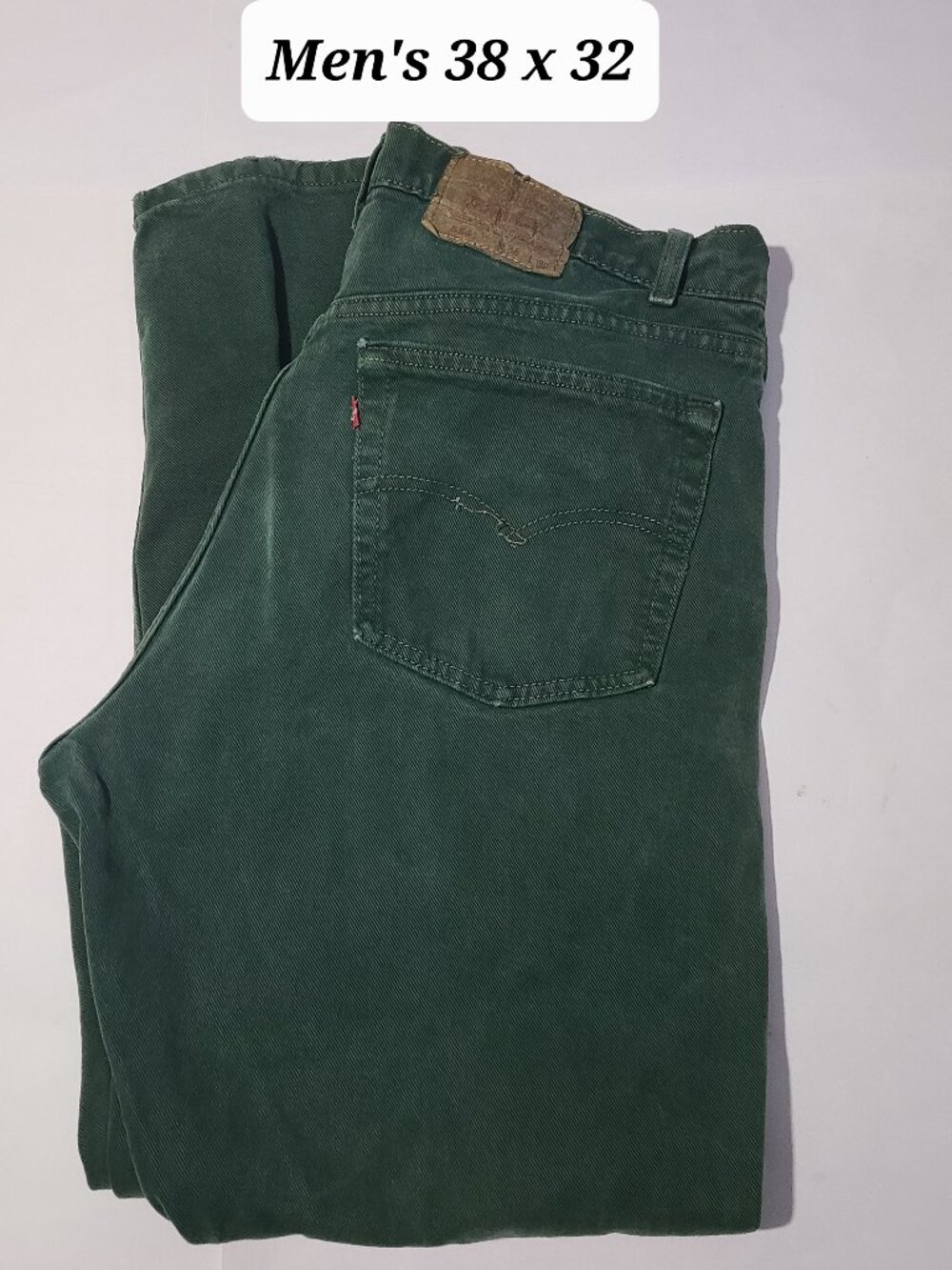 Vintage 80s/90s Levi's 554 Green Men's Denim Jeans Size 38 x 32 Made in USA